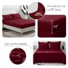 JOLLYVOGUE King Comforter Set, Ultra-Soft Bed in a Bag King Size 7 Pieces, Oeko-TEX Certified Bedding Set with Down Alternative Comforter, Sheets, Pillowcases & Shams, Burgundy view 4