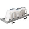 Abizarch Pan Organizer Rack with 7 Adjustable Dividers Removable Pot Lid Holder with Expandable Base Stable Pots and Pans Organizer with U-Shaped Slot Pot Pan Lid Rack Baking Sheet Rack view 3