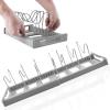 Abizarch Pan Organizer Rack with 7 Adjustable Dividers Removable Pot Lid Holder with Expandable Base Stable Pots and Pans Organizer with U-Shaped Slot Pot Pan Lid Rack Baking Sheet Rack view 4