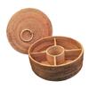 Zerodeko 1pc Round Handmade Rattan Woven Storage Basket Lid for Fruits Snacks and Sundries Picnic Organizer Decorative and Functional Woven Storage view 1