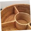 Zerodeko 1pc Round Handmade Rattan Woven Storage Basket Lid for Fruits Snacks and Sundries Picnic Organizer Decorative and Functional Woven Storage view 2