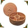 Zerodeko 1pc Round Handmade Rattan Woven Storage Basket Lid for Fruits Snacks and Sundries Picnic Organizer Decorative and Functional Woven Storage view 4
