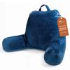 Sasttie Reading Pillow, Velvet Back Pillow for Bed Sitting Up, Adult Back-Rest Support Cushion with Arms for Sit Up on Couch, Sofa, and Floor, Dorm Essentials, Reading Accessories, Navy view 1