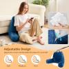 Sasttie Reading Pillow, Velvet Back Pillow for Bed Sitting Up, Adult Back-Rest Support Cushion with Arms for Sit Up on Couch, Sofa, and Floor, Dorm Essentials, Reading Accessories, Navy view 2