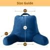 Sasttie Reading Pillow, Velvet Back Pillow for Bed Sitting Up, Adult Back-Rest Support Cushion with Arms for Sit Up on Couch, Sofa, and Floor, Dorm Essentials, Reading Accessories, Navy view 4