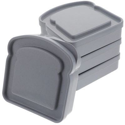 Ciieeo 4pcs Portable Sandwich Containers Airtight Lunch Boxes with Lids Microwave Safe Bread Storage Box for Camping Easy to Store Food Organizer