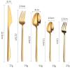 ONUIFIKE Silverware Set, 5/20/30/40 Pieces 304 Stainless Steel Steak Knives, Forks And Spoons For Hotel And Home Use Thick Handle Stainless Steel Tableware Knives, Forks And Spoons, Home Cutlery Flat view 2