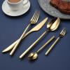ONUIFIKE Silverware Set, 5/20/30/40 Pieces 304 Stainless Steel Steak Knives, Forks And Spoons For Hotel And Home Use Thick Handle Stainless Steel Tableware Knives, Forks And Spoons, Home Cutlery Flat view 3