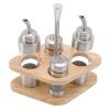 Stainless Steel Seasoning Bottle Set, Glass Bottles with Rack for Kitchen view 3