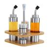 Stainless Steel Seasoning Bottle Set, Glass Bottles with Rack for Kitchen view 4
