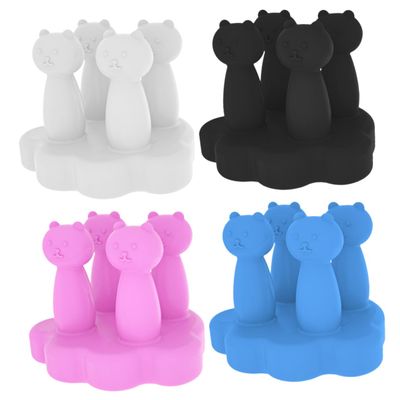 Ciieeo 4pcs Silicone Wall-Mounted Toothbrush Holder No-Drill Adhesive Hooks for Bathroom Kitchen Organizer Versatile Storage for Toothbrushes and Combs Black White