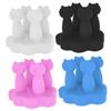 Ciieeo 4pcs Silicone Wall-Mounted Toothbrush Holder No-Drill Adhesive Hooks for Bathroom Kitchen Organizer Versatile Storage for Toothbrushes and Combs Black White view 1