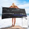 SIYTUAU Smoke Style United States Thin Line Red White Blue Flag Bath Towels 27.5"x55" Inch Super Soft Quick Dry Bath Towel Travel Gym Beach Towel Picnic Yoga Blankets view 1