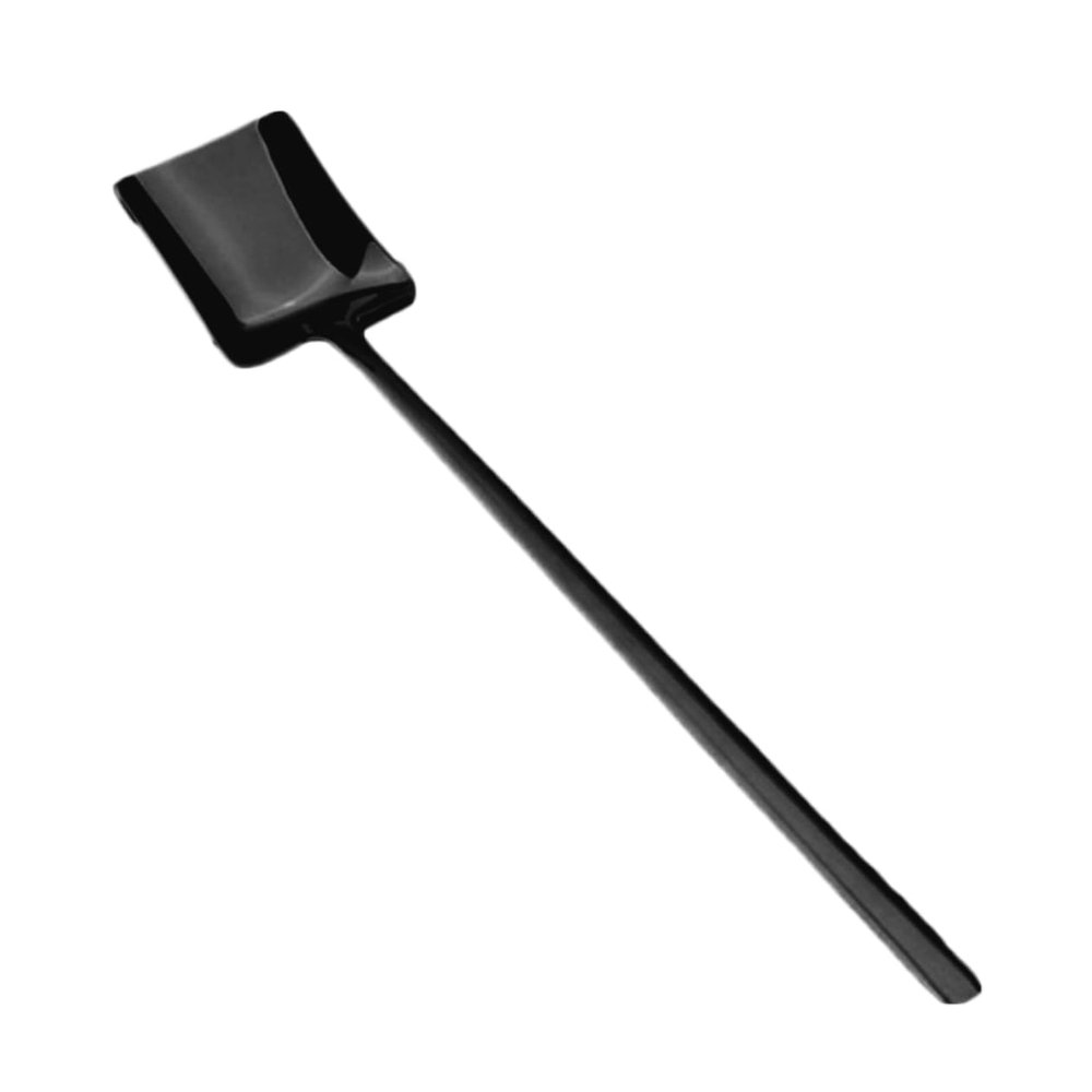 IMIKEYA 6pcs Stainless Steel Stirring Spoon Mini Spatula for Desserts Teas and Appetizers Non- Handle Mirror Polished Finish Black
