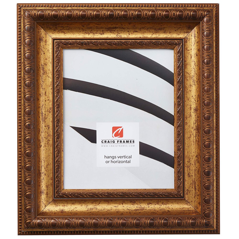Craig Frames Arqadia Gothic, 25x35 Picture Frame, Aged Gold