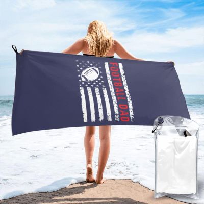 SIYTUAU American Football with USA Flag Bath Towels 27.5"x55" Inch Super Soft Quick Dry Bath Towel Travel Gym Beach Towel Picnic Yoga Blankets