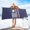 SIYTUAU American Football with USA Flag Bath Towels 27.5"x55" Inch Super Soft Quick Dry Bath Towel Travel Gym Beach Towel Picnic Yoga Blankets view 1