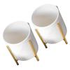 HOLIDYOYO 2pcs Ceramic Utensil Container Stylish Chopstick Holder Kitchen Organizer Rack for Tidy Countertop for Storing Spoons Forks and Cooking Utensils view 1