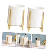 HOLIDYOYO 2pcs Ceramic Utensil Container Stylish Chopstick Holder Kitchen Organizer Rack for Tidy Countertop for Storing Spoons Forks and Cooking Utensils view 3