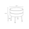 Manhattan Comfort Bailey Mid-Century Modern Round Ottoman - Durable Woven Polyester Blend Upholstery, Stylish Gold Stainless Steel Legs - Easy Assembly, Perfect for Living Room, Oatmeal with Gold Feet view 3