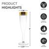 Party Essentials CHAMPBOX-625 Plastic Champagne Flute, 5-Ounce Capacity, Clear With Gold Rim, Case of 60 view 3