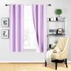 Gorgeous Home LINEN 1 Piece 100% Blackout Window Curtain Panel Bronze Grommet 3 Layered Foam Lined Backing Insulated Room Darkening 220 GSM Treatment 63" Length K92 (Lilac Purple) view 1