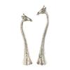 Deco 79 Aluminum Metal Giraffe Decorative Sculpture Tall Home Decor Statues with Spotted Texturing, Set of 2 Accent Figurines 28", 27"H, Silver view 1