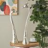 Deco 79 Aluminum Metal Giraffe Decorative Sculpture Tall Home Decor Statues with Spotted Texturing, Set of 2 Accent Figurines 28", 27"H, Silver view 2