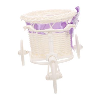 BESPORTBLE Woven Tricycle-Shaped Flower Basket for Weddings Showers Parties Decorative Storage Basket for Favors and Flowers Rattan Decor for Home and Events