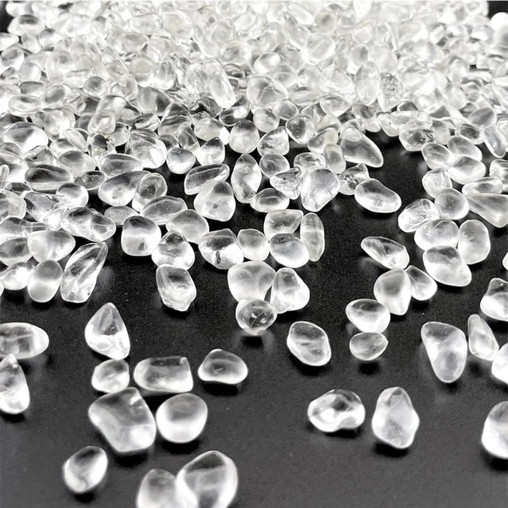 Siencooray Glass Stones, 0.85LB/385g Clear Aquarium Gravel Rocks, Clear Pebbles for Fish Tank, Sea Glass for Vase Filler Craft