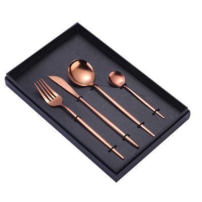 HIDEERPPY Silverware Set, 4/16/24/32/40/48 Pieces Green Gold Portuguese Stainless Steel Cutlery Set Home Creative Steak Knife, Fork And Spoon Gift Set, Home Flatware Set (Color : Rose Gold, Size :