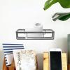 MARURY Wall Mounted Paper Towel Holder No Drilling Bathroom Basket Rack Shower Shelf Soap Shampoo Sponge Organizer for Home Kitchen, Gray, believe@8011 view 2