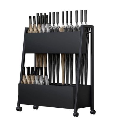 EliteBloom Umbrella Stand Racks Modern Iron Umbrella Holder, Hotel 4S Shop, Shopping Mall, School Indoor Big Smelting Umbrella Stand, for 20-45 Umbrella (Black 68X28X70Cm)