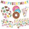 Donut Party Supplies Kit for 24 - Sweet 1st Birthday, Two Sweet and Donut Grow Up Birthday Themes | Includes Plates, Napkins, Cups, Tablecloth & Banner for Donut Party Decorations & Favors view 1