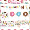 Donut Party Supplies Kit for 24 - Sweet 1st Birthday, Two Sweet and Donut Grow Up Birthday Themes | Includes Plates, Napkins, Cups, Tablecloth & Banner for Donut Party Decorations & Favors view 2