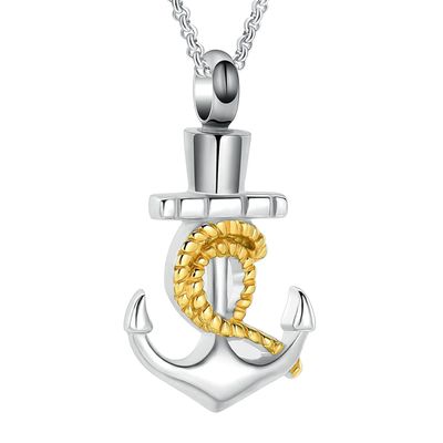 QGJNSGC Cremation Jewelry for Ashes Anchor Urn Necklace Stainless Steel Memorial Ashes Hold Keepsake Urn Pendant for Women Men