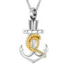 QGJNSGC Cremation Jewelry for Ashes Anchor Urn Necklace Stainless Steel Memorial Ashes Hold Keepsake Urn Pendant for Women Men view 1