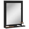 vidaXL Bathroom Mirror with Shelf - Engineered Wood, Black, Wall-Mounted, Moisture Resistant, 19.7""x23.6"", 842416 view 2
