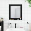 vidaXL Bathroom Mirror with Shelf - Engineered Wood, Black, Wall-Mounted, Moisture Resistant, 19.7""x23.6"", 842416 view 3