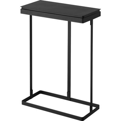 Yamazaki 1762 Slim Garbage Bag Holder with Lid, 15.7 gal (45 L), Horizontal Opening, Black, Width 15.4 x Depth 7.5 x Height 21.7 inches (39 x 19 x 55 cm), Tower Tower Trash Can, Easy to Replace