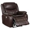 Coaster Home Furnishings - Sycamore - Faux Leather Upholstered Power Recliner Chair with Built-in USB Port, Contour Tufting and Control Panel - Living Room - Dark Brown - 610193P view 4