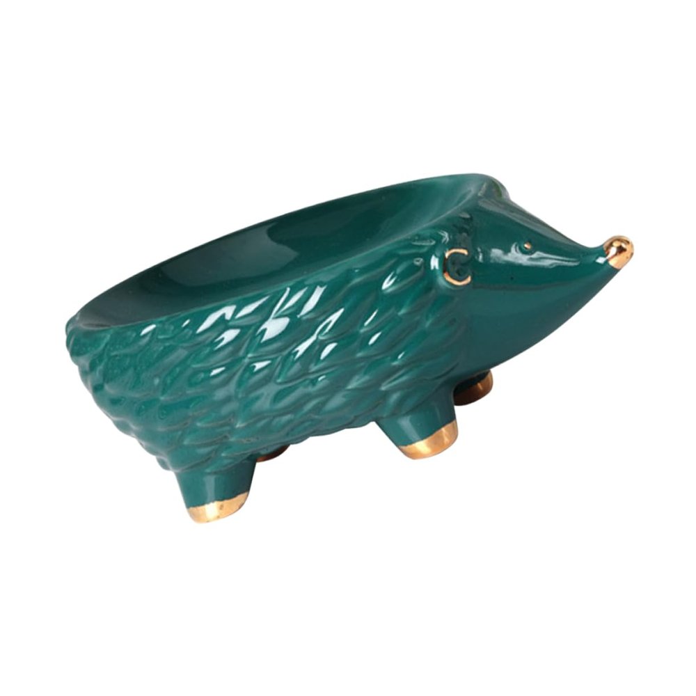 Amosfun 1piece Ceramic Hedgehog Soap Holder Stylish Storage Rack for Bathroom Kitchen Toilet Easy to Clean Design Drainage System for Storage