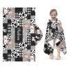 Yeshop Cow Print Patchwork Personalized Kids Hooded Bath Beach Towel,Beach Towel for Girls Birthday Kids Boys view 2