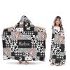 Yeshop Cow Print Patchwork Personalized Kids Hooded Bath Beach Towel,Beach Towel for Girls Birthday Kids Boys view 4