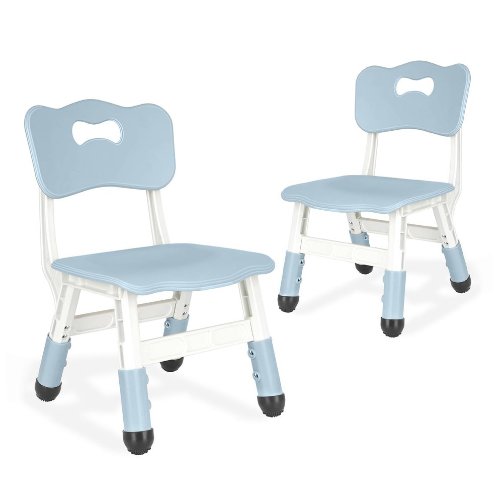 JIAOQIU Kids Chair Adjustable Height Children Chairs Suitable for Children Age 2-8 with Foot Covers for Home Classroom Kindergarten and Children's venues Two-Pack