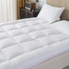 BEIVIG Breathable Mattress Topper, Soft Plush King Mattress Pad, Extra Thick Quilted Pillow Top with Fluffy Down Alternative Fill and 400TC Cotton Cover for Back Pain Relief and Support(White,76"x80") view 1