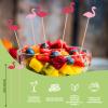120 PCS Flamingo Cocktail Picks - 4.7-Inch Bamboo Toothpicks for Appetizers, Drinks, Luau, Hawaiian Beach, and Holiday Party Supplies view 2