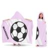 Yeshop Soccer Ball Sports Pink Personalized Kids Hooded Bath Beach Towel,Beach Towel for Girls Birthday Kids Boys view 4
