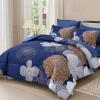 Yiran 7 Pieces Floral Comforter Bedding Sets Bed in a Bag Navy Brown Soft Microfiber Comforter Set with Comforter, Sheets, Pillowcases & Shams King Size 104"90" view 1