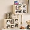 LatUde Spice Containers, Clear Seasoning Storage Container, Spice Containers with Spoon, Spice Containers with Labels, Wall Mounted Spice Box, for Home, Kitchen, Caf, Storing Salt Sugar Pepper Spice view 2